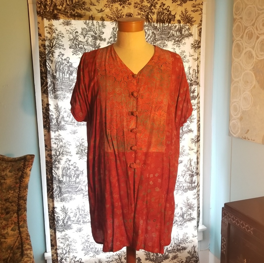 Asian frog closure tunic! Lagenlook wearable art